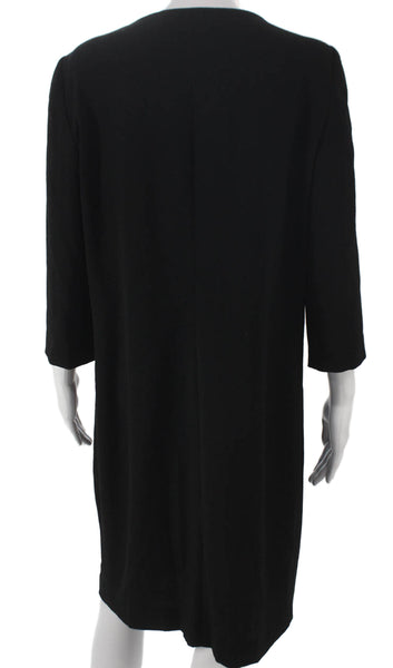 Moschino Cheap & Chic Women Shift Dress Black 3/4 Sleeve Round Neck Size 46