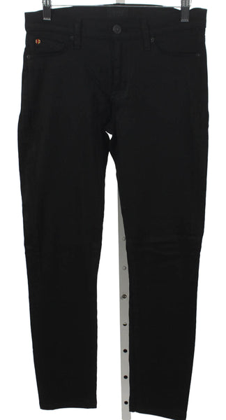Hudson Women Skinny Jeans Black Mid Rise Button Size 29