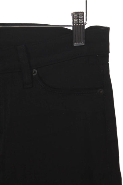 Hudson Women Skinny Jeans Black Mid Rise Button Size 29
