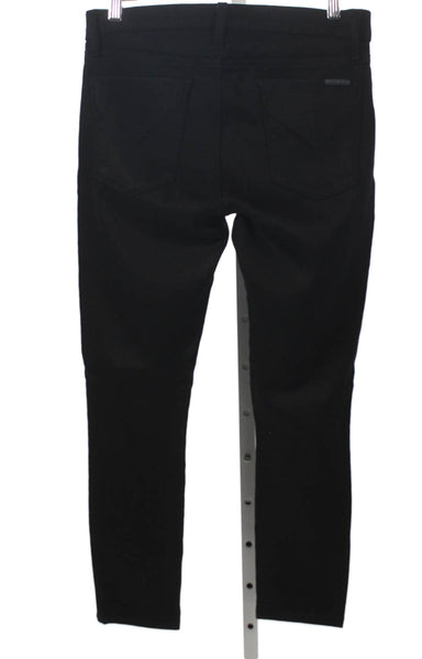 Hudson Women Skinny Jeans Black Mid Rise Button Size 29