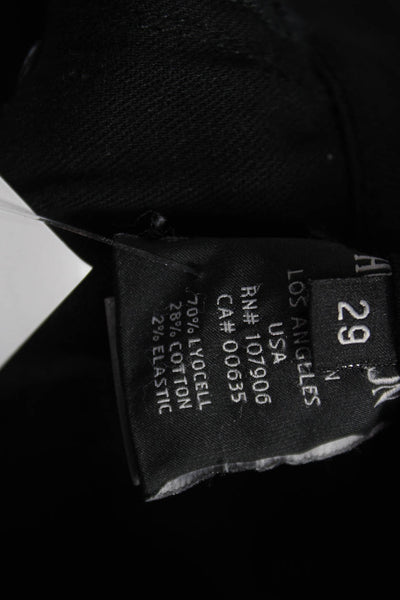 Hudson Women Skinny Jeans Black Mid Rise Button Size 29