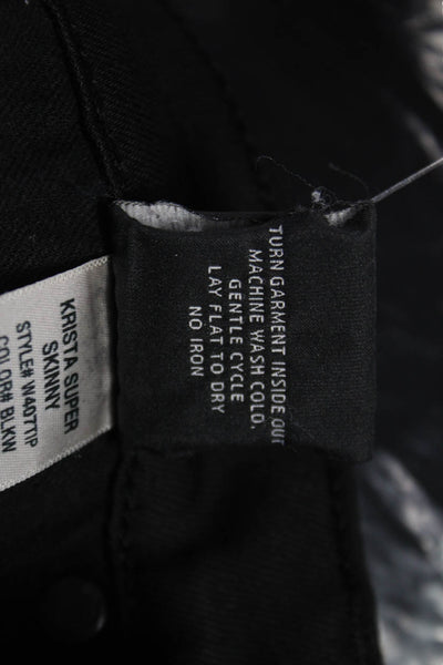 Hudson Women Skinny Jeans Black Mid Rise Button Size 29