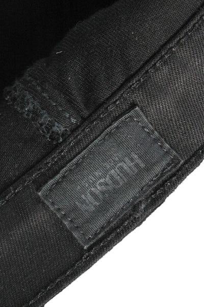 Hudson Women Skinny Jeans Black Mid Rise Button Size 29