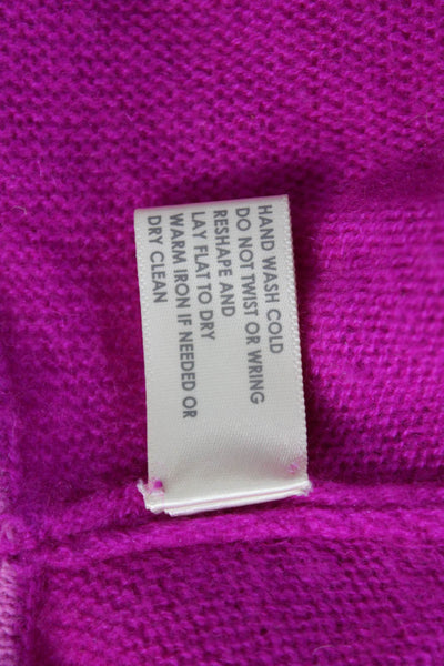 White + Warren Women Cashmere Pullover Sweater Short Sleeve Solid Pink Size M