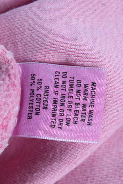 ISMBS Womens Pullover Sweatshirt Pink Cotton Crew Neck Long Sleeve Size M