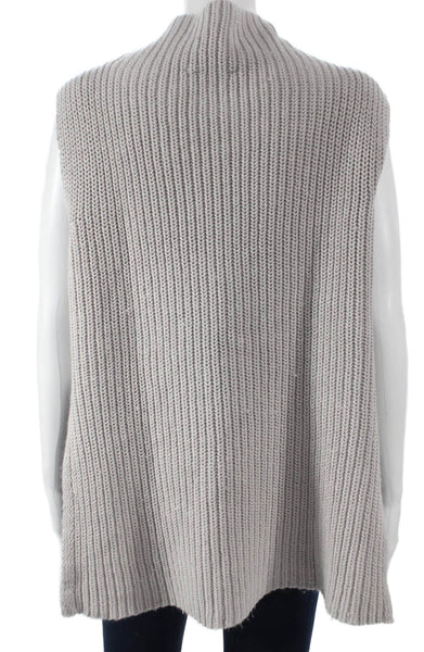 RD Style Womens Tunic Sweater Gray Cotton Cowl Neck Sleeveless Size L