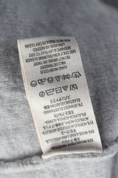 Free People Womens Pullover Sweater Gray Mock Neck Nylon Long Sleeve Size L