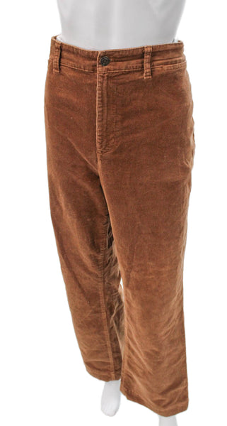 Talbots Women Dress Pants Brown Cotton Button Size 12