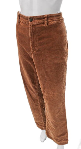 Talbots Women Dress Pants Brown Cotton Button Size 12