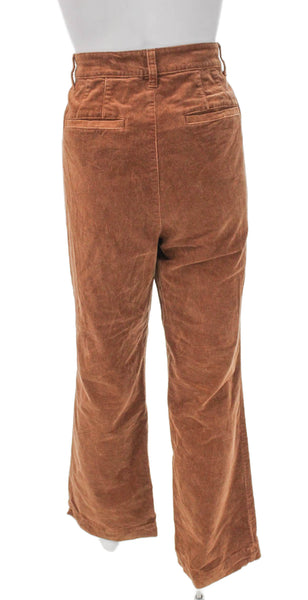 Talbots Women Dress Pants Brown Cotton Button Size 12