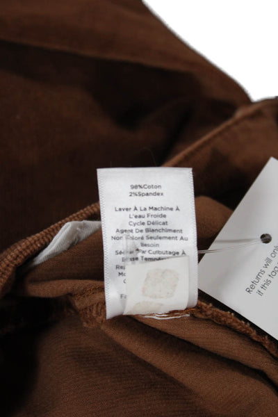 Talbots Women Dress Pants Brown Cotton Button Size 12