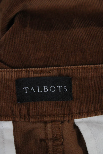 Talbots Women Dress Pants Brown Cotton Button Size 12