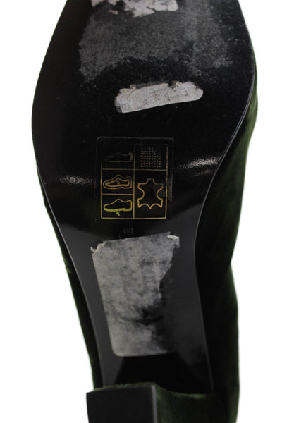 Robert Clergerie Womens Velvet Slide On Pumps Moss Green Size 9 B