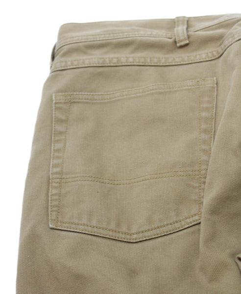 J Crew Mens Chino Corduroy Pants Beige Button Closure Size 36