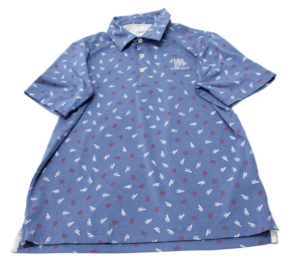 Johnnie-o Childrens Boys Short Sleeves Polo Shirt Blue Red Size 14