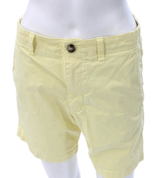Vineyard Vines Mens Chino Shorts Yellow Cotton Spandex Button Size 28
