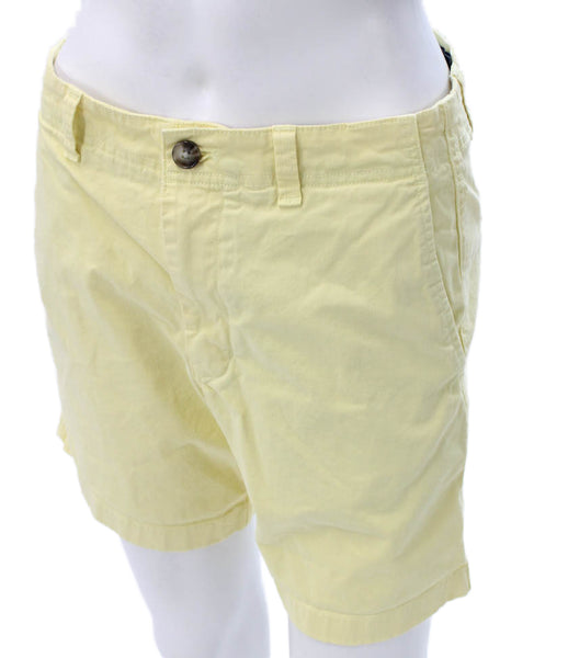 Vineyard Vines Mens Chino Shorts Yellow Cotton Spandex Button Size 28