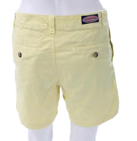 Vineyard Vines Mens Chino Shorts Yellow Cotton Spandex Button Size 28