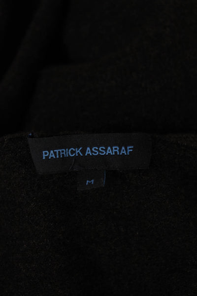 Patrick Assaraf Mens Gray Wool Collared Pullover Sweater Long Sleeve Size M