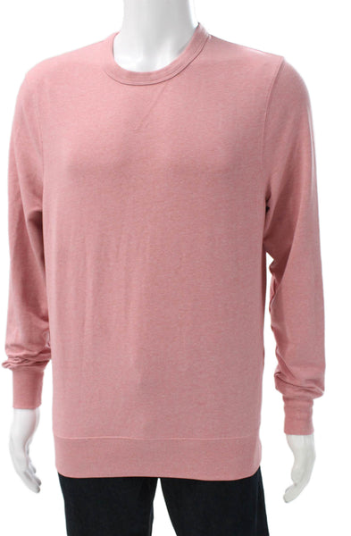 J Crew Mens Pullover Sweatshirt Cotton Crew Neck Pink Long Sleeve Size M