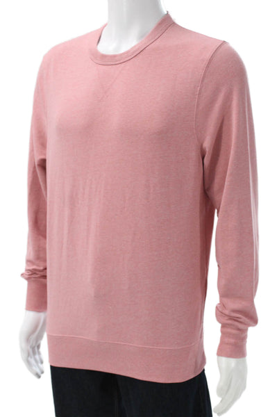 J Crew Mens Pullover Sweatshirt Cotton Crew Neck Pink Long Sleeve Size M