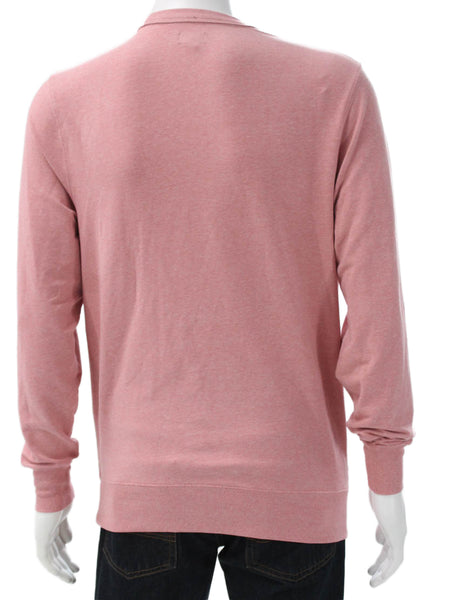 J Crew Mens Pullover Sweatshirt Cotton Crew Neck Pink Long Sleeve Size M