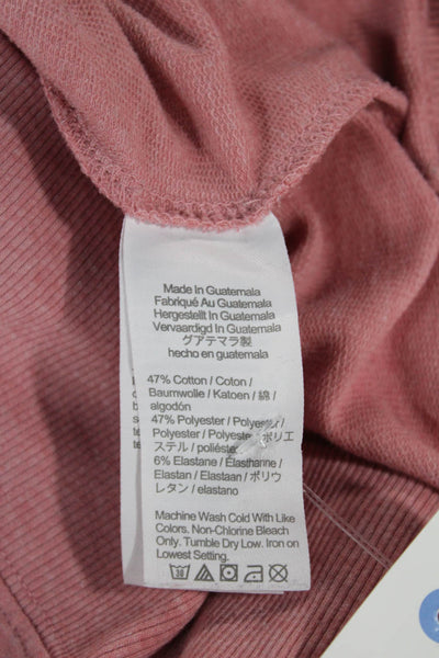 J Crew Mens Pullover Sweatshirt Cotton Crew Neck Pink Long Sleeve Size M
