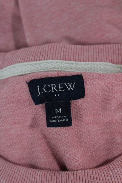 J Crew Mens Pullover Sweatshirt Cotton Crew Neck Pink Long Sleeve Size M