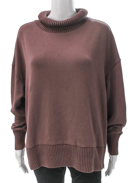Varley Womens Pullover Turtleneck Brown Viscose Long Sleeve Size S
