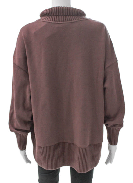 Varley Womens Pullover Turtleneck Brown Viscose Long Sleeve Size S