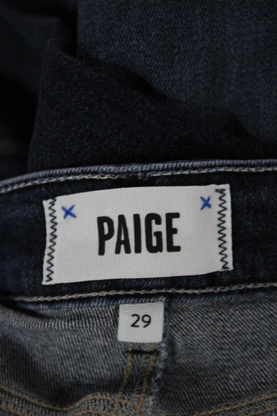 Paige Womens Bootcut Jeans Blue Mid-Rise 31in Inseam Cotton Blend Size 29