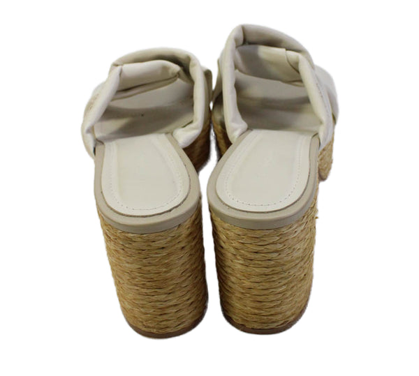 Ferragamo Women's Open Toe Platform Block Heel Sandals Beige Size 10