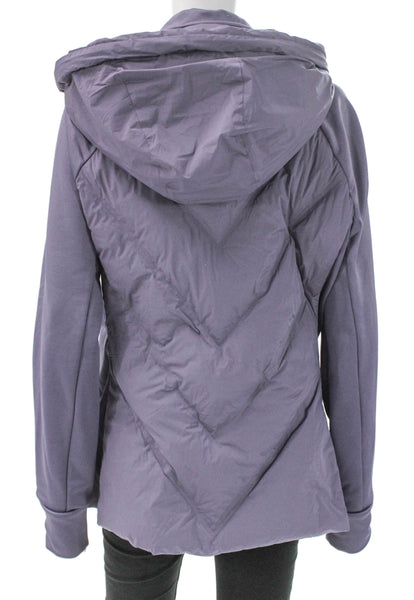 Athleta Women Basic Jacket Purple Nylon Elastane Zip Long Sleeve Size XL