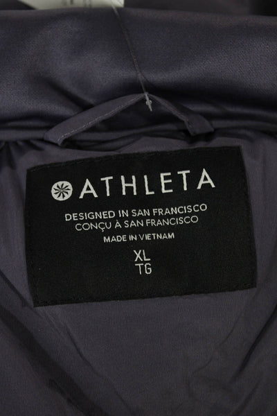 Athleta Women Basic Jacket Purple Nylon Elastane Zip Long Sleeve Size XL