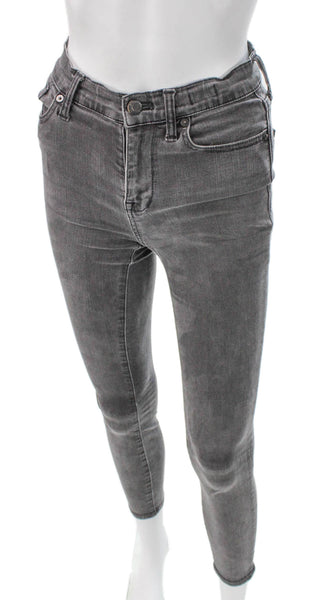 Madewell Womens Skinny Jeans Gray Mid-Rise Button Cotton Size 26