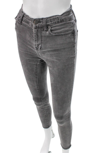 Madewell Womens Skinny Jeans Gray Mid-Rise Button Cotton Size 26