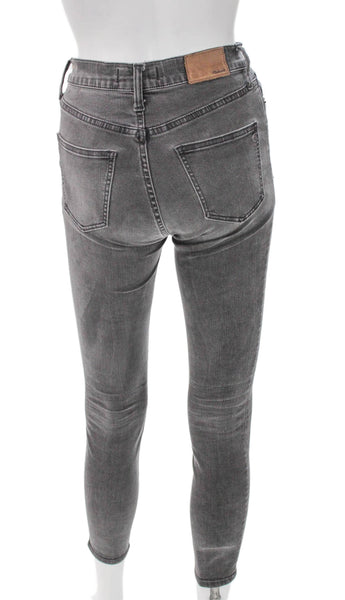 Madewell Womens Skinny Jeans Gray Mid-Rise Button Cotton Size 26