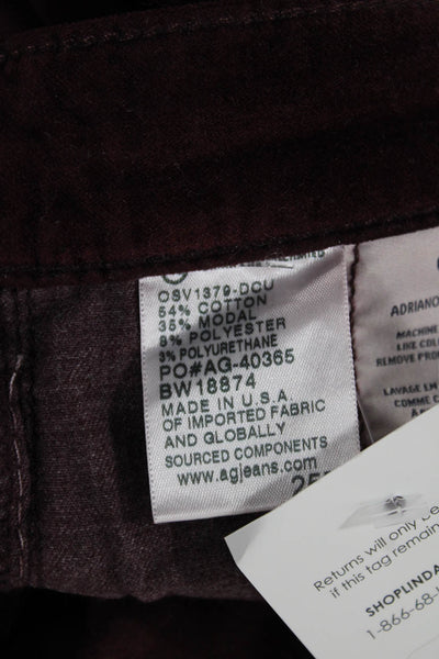 AG Womens Red Cotton Jeggings Button Closure Size 25