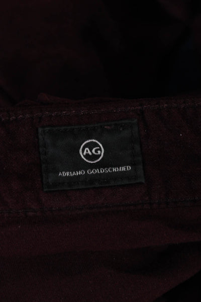 AG Womens Red Cotton Jeggings Button Closure Size 25