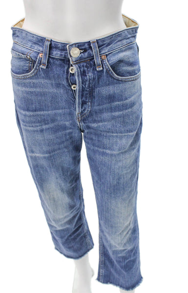 Rag & Bone Women Cropped High Waist Blue Cotton Jeans Size 26