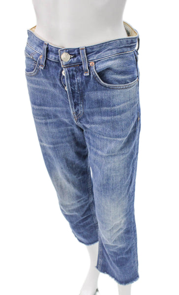 Rag & Bone Women Cropped High Waist Blue Cotton Jeans Size 26