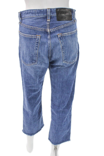 Rag & Bone Women Cropped High Waist Blue Cotton Jeans Size 26