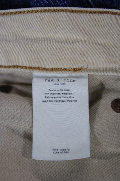 Rag & Bone Women Cropped High Waist Blue Cotton Jeans Size 26
