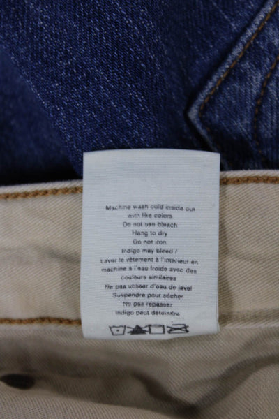 Rag & Bone Women Cropped High Waist Blue Cotton Jeans Size 26