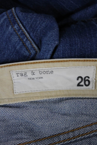 Rag & Bone Women Cropped High Waist Blue Cotton Jeans Size 26