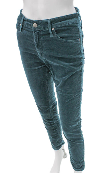 AG Womens Green Cotton Pants Button Inseam 27 Size 26