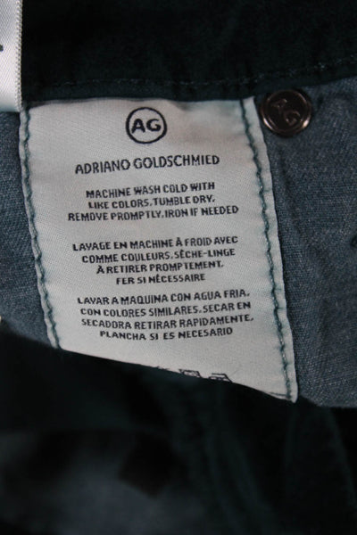 AG Womens Green Cotton Pants Button Inseam 27 Size 26