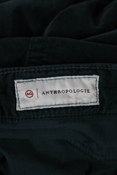 AG Womens Green Cotton Pants Button Inseam 27 Size 26