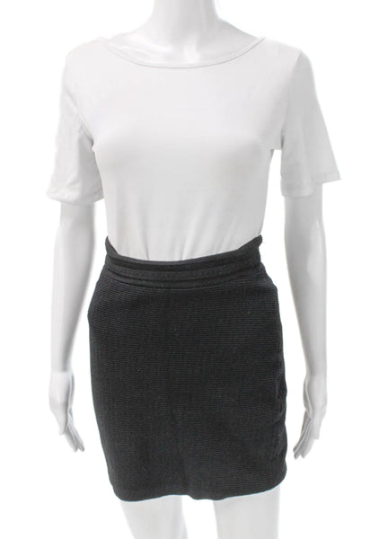 Rag & Bone Womens Straight Pencil Skirt Gray Striped Viscose Short Size XS