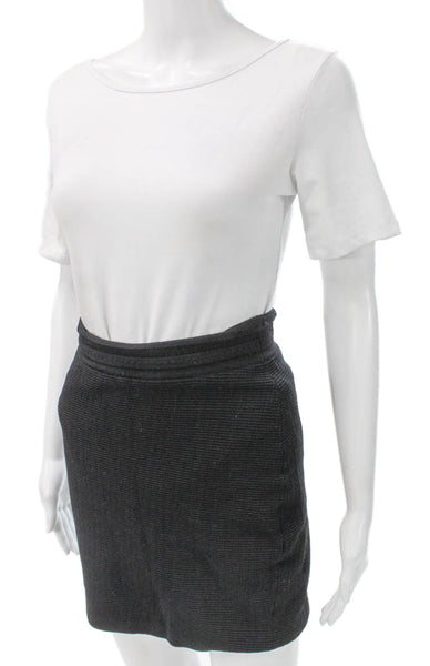 Rag & Bone Womens Straight Pencil Skirt Gray Striped Viscose Short Size XS